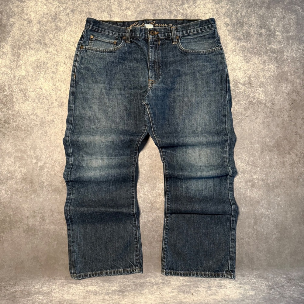 Eddie Bauer Mens Blue Boot Cut Denim Jeans 36x30 100% Cotton Medium Wash